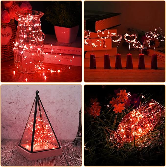 Bexdir 12 Pack Fairy Lights Battery Operated String Lights,7FT 20LED Waterproof Silver Wire Christmas Lights Outdoor,Firefly Mini Lights for Bedroom Party Birthday Wedding Home Decor