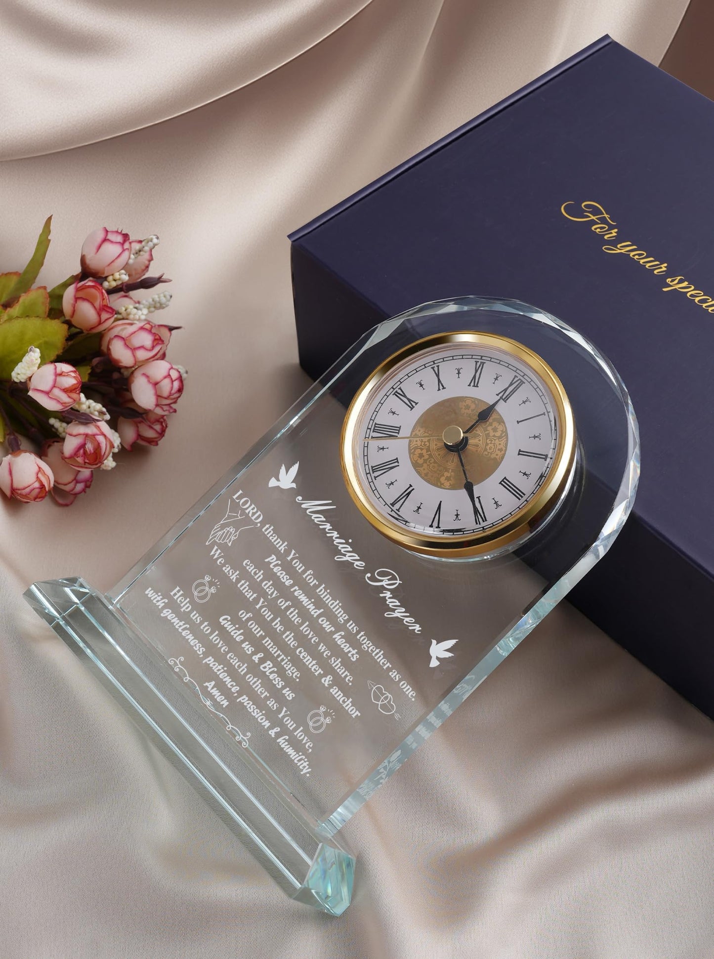 WinTaim Wedding Gifts for Couples for Couple Clock Keepsake, Engagement & Bridal Shower Present, Unique Marriage Gift for Bride & Groom, Newlywed Mr & Mrs