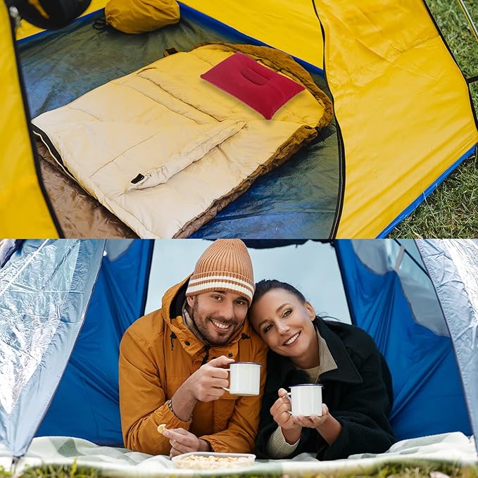 PATIKIL Inflatable Pillow, 3 Pack Ultralight Camping Travel Pillow Desk Rest Neck Support for Hiking Backpacking Office, Red