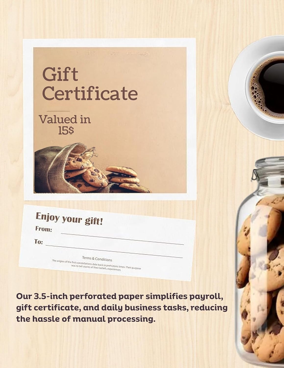Limited Papers (TM) 8.5x11 Perforated Paper, 20/50 Pound, 75 GSM, Variety of Perforation Sizes and Colors, for Forms, Tickets, Postcards, Business Cards. (Cherry, 2 up – 3.5” from bottom)