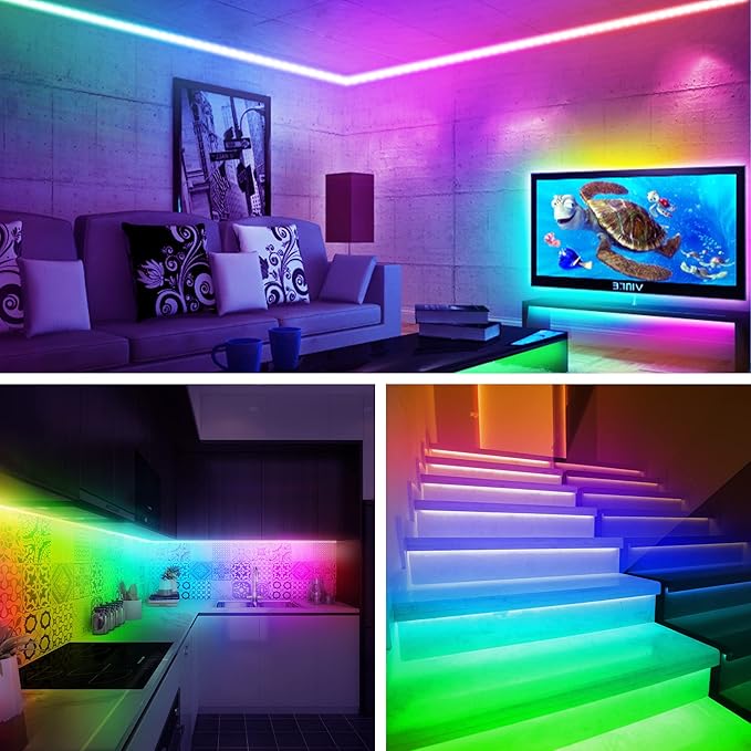 maylit ICRGB TV LED Backlight, 16.4ft Bluetooth LED Lights for TV 65-75in, USB Powered TV Lights Kit with Remote and App Control, Music Sync, Color Change with TV Sound, Bias Lighting for HDTV