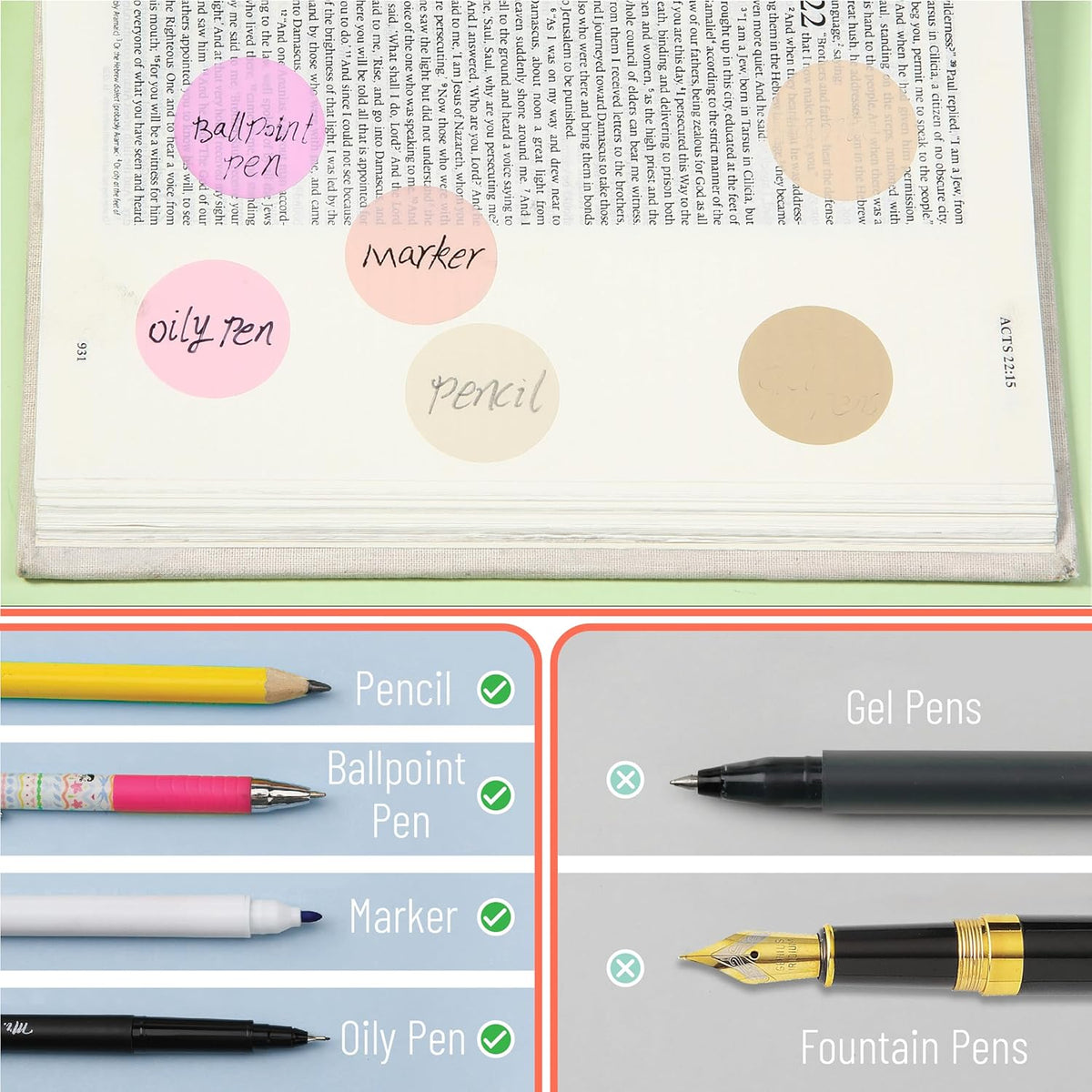 Mr. Pen- Transparent Sticky Note Set, 560Sheets, Colorful, Round Transparent Sticky Notes Set