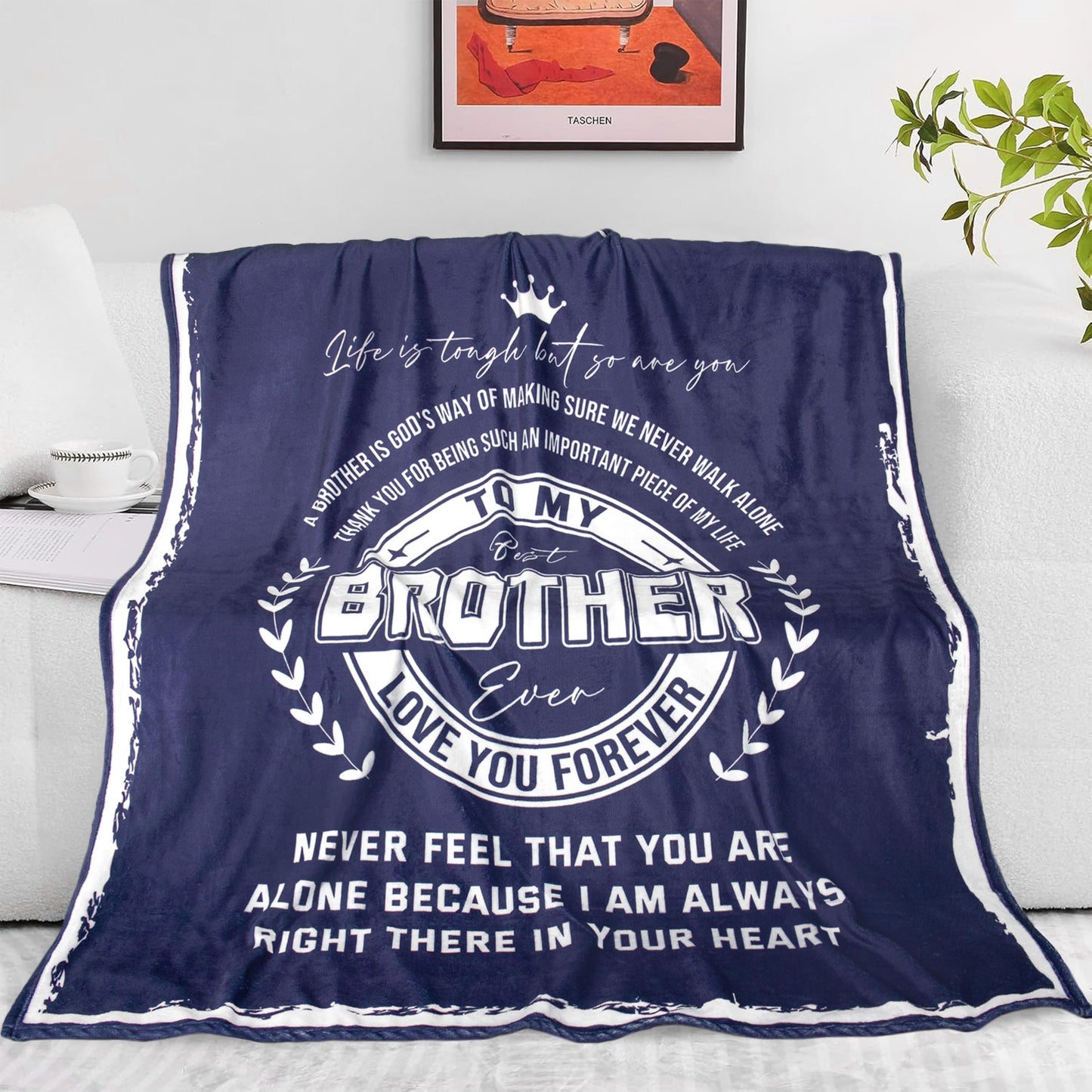Gifts for Brother, Brother Birthday Gifts from Sister, to My Brothers Blanket, Graduation Gift for Brothers, Soft Flannel Throw Blanket 60" x 50"