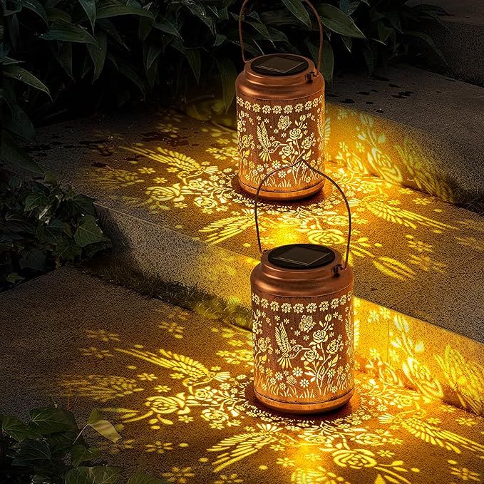 Birthday Gifts for Women Hummingbird Solar Lanterns Outdoor Waterproof,Outdoor Decorations for Party/Patio/Yard/Garden/Indoor