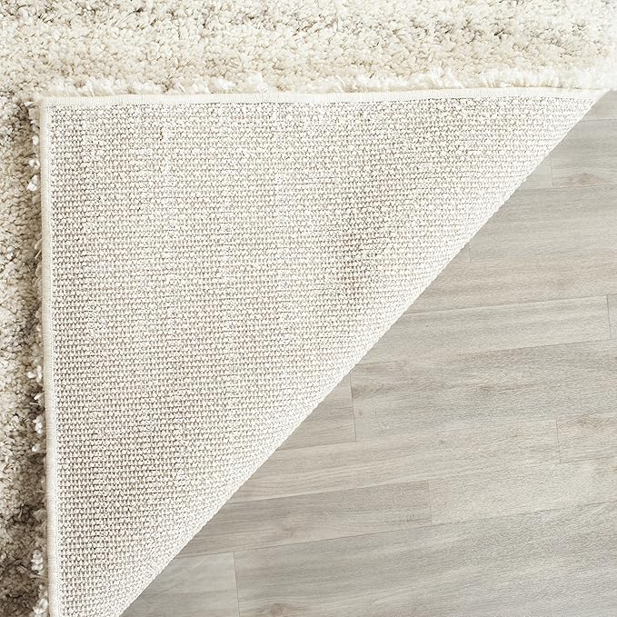 SAFAVIEH Arizona Shag Collection Runner Rug - 2'3" x 20', Ivory & Beige, Moroccan Design, Non-Shedding & Easy Care, 1.6-inch Thick Ideal for High Traffic Areas in Living Room, Bedroom (ASG741A)