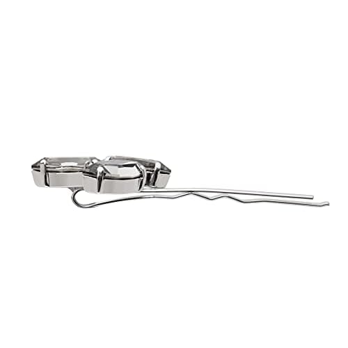 L. Erickson Triple Crystal Bobby Pin, Black Diamond/Silver