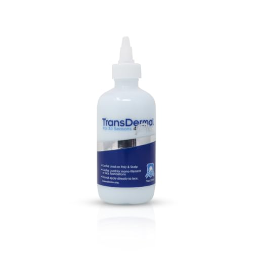 Transdermal for All-Seasons Plus Wig Adhesive: Secure, Seamless Looking & Gentle Hair Replacement Glue for Lace and Poly Hairpieces, 7.4oz