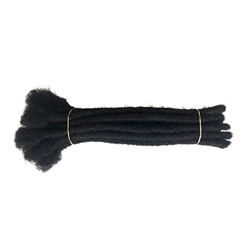 Human Hair Dreadlocks Extension Handmade Locs Large Size(diameter 0.8cm) 8inch 60 Strands/pack Natural Black #1B