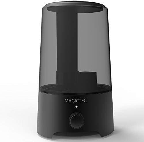 Magictec Cool Mist Humidifier, 2.5L Essential Diffuser for Bedroom and Baby, Adjustable Mist Output, Auto Shut Off, Super Quiet 360 Nozzle - Lasts Up to 24 Hours, Black