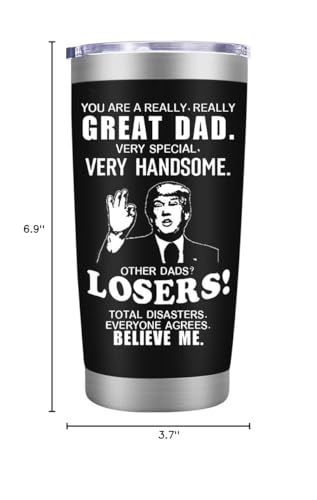 LEIOH Fathers Day Dad Gifts from Daughter Son,Dad Birthday Gifts,Fathers Day Birthday Gift for Men Papa Grandpa Uncle Stepdad,20 oz Tumbler Mug Black