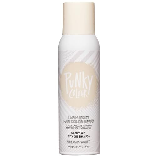Punky Temporary Hair Color Spray ? Siberian White, Instant Vivid Temporary Hair Dye for Women, Wash Out, Hair-Color Spray, 3.5 oz