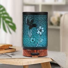 Diffusers for Essential Oils,ASAWASA Essential Oil Diffuser with Waterless Auto Shut-Off, Metal Art Aromatherapy Humidifier with Multi Color Changed Night Light,Ideal for Home Spa Yoga(Bird)