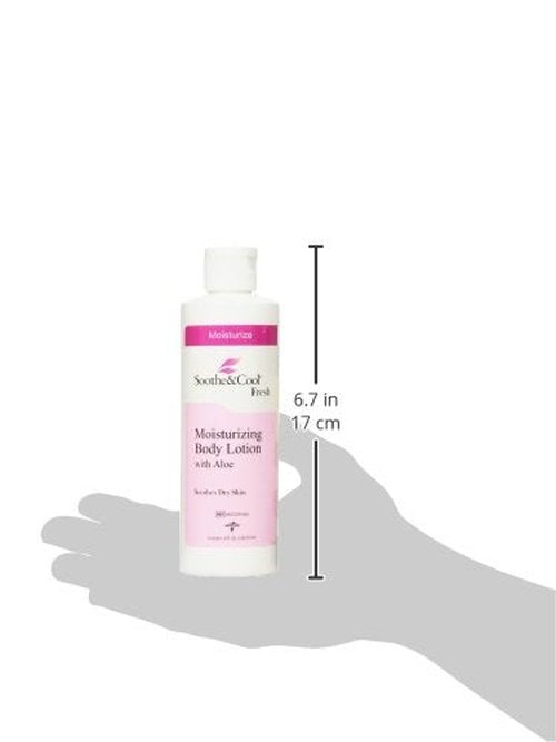 Medline Soothe & Cool Moisturizing Body Lotion, 8-oz Flip-Top Bottle, Scented, 1 Count (Pack of 2)