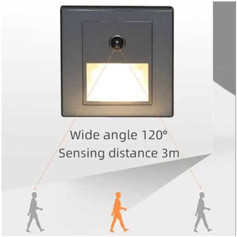5Pcs 3W LED Motion Sensor Stair Lights, 3000K Warm White, Wall-Mounted Step Lamps, Silver Finish