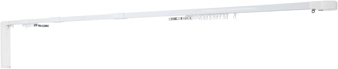 Smart Curtains System, Motorized Curtain Track 47-244 inch Adjustable Length, Motorized Rod with Remote Control, Ceiling and Wall Mount, Automated Curtain Track System (85-126in)