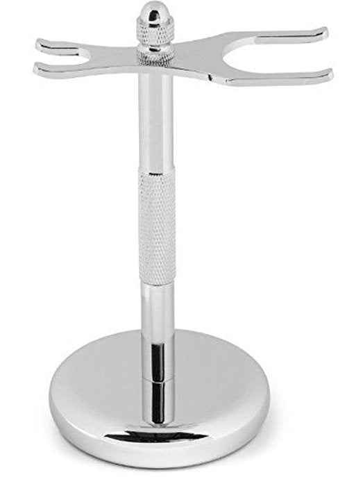 G.B.S Men’s Shave Set, Double Edge Safety Razor, Badger Hair Shaving Brush, Brush and Razor Stand, Chrome Shaving Bowl, Natural Shaving Soap and Blades