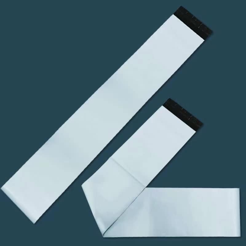 100 Pack 8x30 Inches Long Poly Mailers, Long Padded Shipping Bags White Envelopes Packaging for Unique Narrow Items Mailing