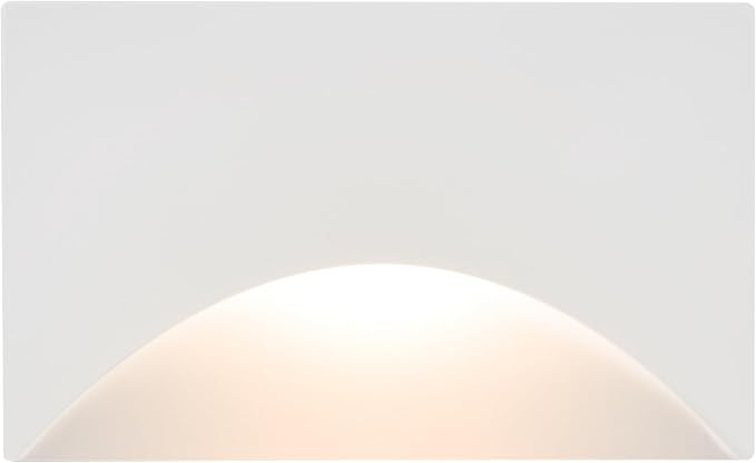 Maxxima Horizontal Curved LED Step Light, Indoor/Outdoor Stair Light, 5 CCT Color Selectable 2700K, 3000K, 3500K, 4000K, 5000K, 85 Lumens, White, Rated for Outdoor & Damp Locations, 2-Pack
