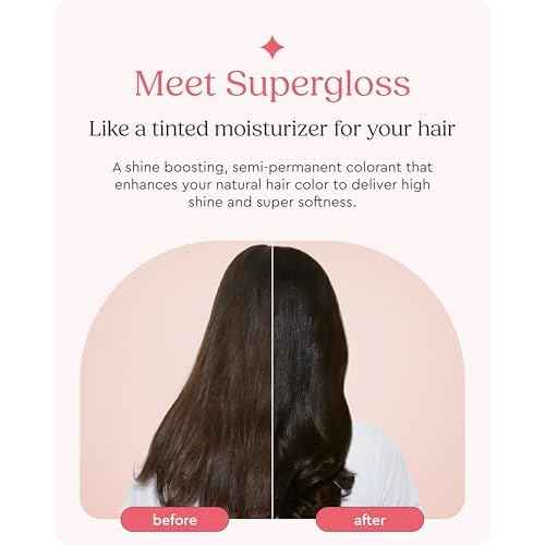 Glaze Supergloss Color Conditioning Gloss With Dispensing Pump ? Hydrating Semi-Permanent Color Hair Gloss & Shine Boost ? For Natural Medium to Dark Brown Hair ? 6.4 Fl Oz - Sleek Espresso