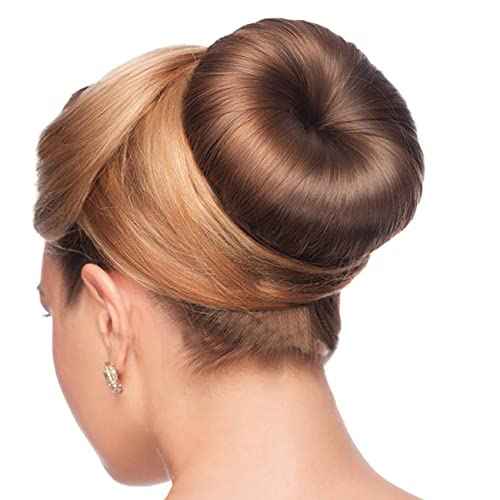 Hair Bun Maker Set (37pcs), Includes 2 Large, 2 Medium, 2 Small Donut Bun Makers, 10 Elastic Hair Ties, 20 Bobby Pins, 1 Comb (Beige)