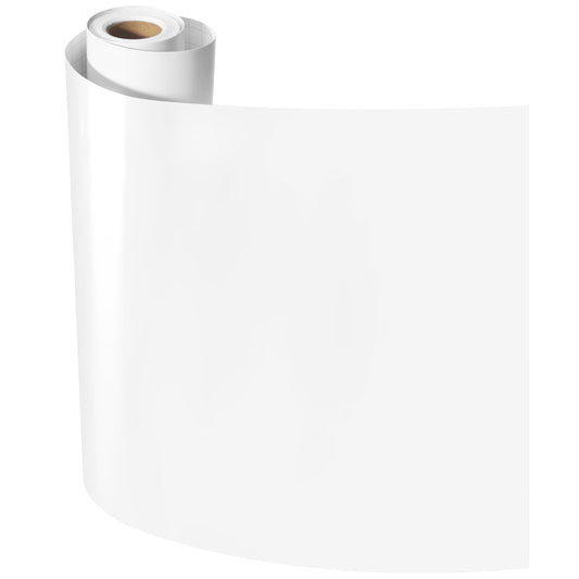 Lzerking Permanent Vinyl - 12in x 20ft Glossy White Adhesive Vinyl Roll for Cricut, Silhouette Cutting Machines, Waterproof Permanent Adhesive Vinyl for Gift, Car Decor, Scrapbooking