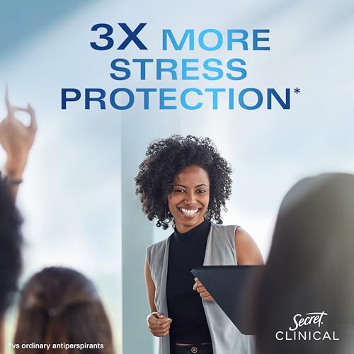 Secret Clinical Strength Antiperspirant Deodorant for Women, 3X Stress Protection, 72hr Sweat & Odor Protection, PH Balancing Minerals, Invisible Solid, Completely Clean Scent, 0.5 oz (Pack of 24)