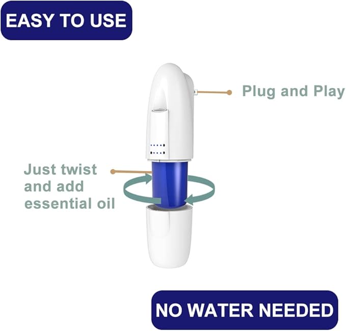 Smart Waterless Aromatherapy Essential Oil Diffuser, Professional Portable Scent Diffuser, Waterless Plug-in Aroma Diffuser for Essential Oils, 100ml Scent air Machine for Home, Large Room