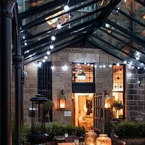 20 LED Crystal Globe Solar String Light Extra-Bright Outdoor Lights with 8 Lighting Modes Waterproof Solar Powered Patio Hanging Light for Garden Yard Porch Wedding Party Decor(White)