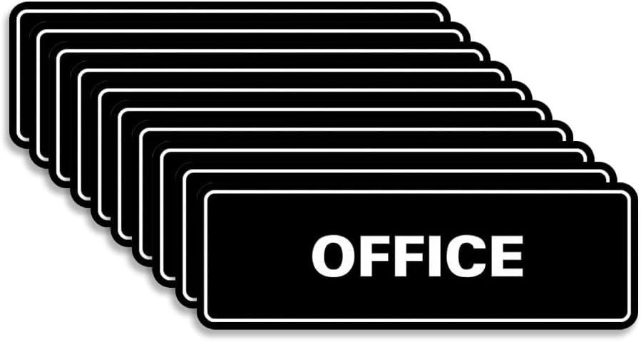 Signs ByLITA Standard Office Sign - Professional Business Signage - Easy to Install (Black) - Large 10 Pack