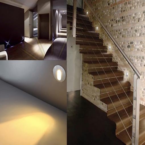 3W LED Steps Wall Light Aisle Wall Corner Lamp Fixture,Recessed Lighting Wall Lamps,Flush Mount Indoor Stairs Lights,Warm White 3000K