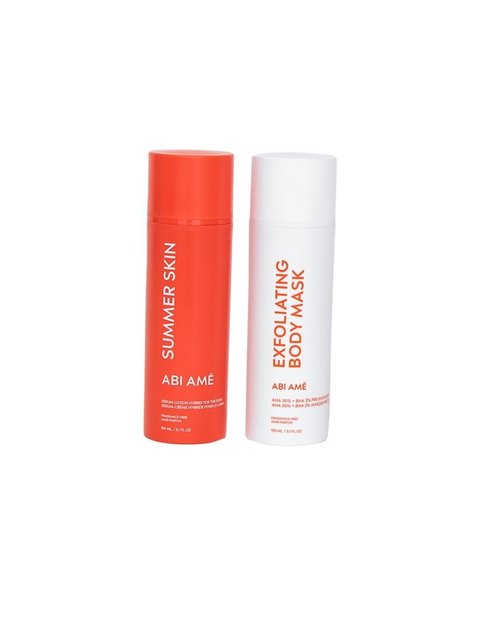 ABI AMÉ Complete Body Care Routine - Skincare Exfoliant & Hydrating Serum Set for Smooth, Radiant Skin