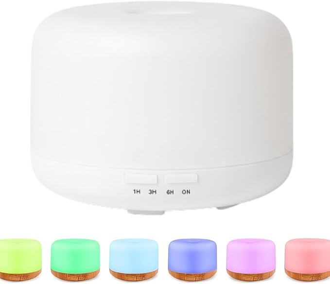 Air Humidifier & Aroma Diffuser with LED Lights Home Fragrance Room Decor Essential Oil Diffuser Humidifiers for Bedroom Car Air Freshener (White)
