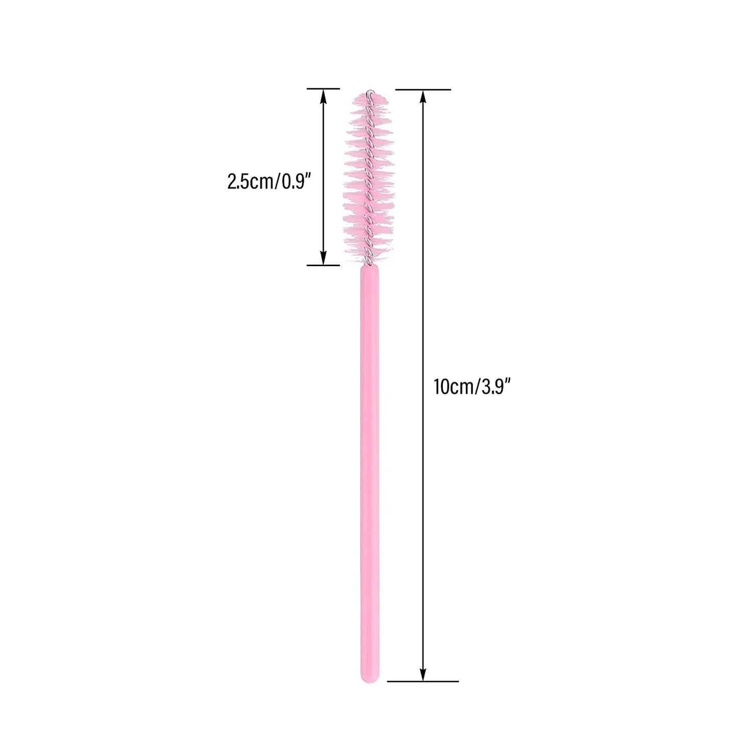 G2PLUS 300PCS Disposable Eyelash Brushes, Adjustable Mascara Wands Makeup Applicator Kits, Lash Spoolies Brushes for Eyelash Extensions and Eyebrows (Pink)