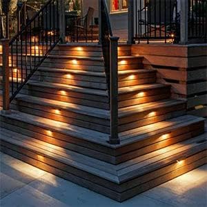 LED Stair Light Low Voltage Waterproof IP65 Outdoor 1-2/5" Recessed Wood LED Deck Lighting Yard Garden Patio Step Landscape Pathway Decor Lamp(1pcs,Cool White)