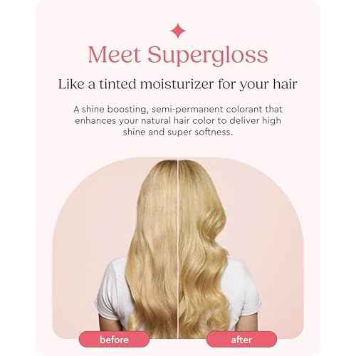 Glaze Supergloss Color Conditioning Gloss With Dispensing Pump ? Hydrating Semi-Permanent Color Hair Gloss & Shine Boost ? For Medium to Dark Blonde Hair ? 6.4 Fl Oz - Warm Blonde