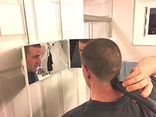Portable Tri-Fold Mirror Home/Travel (White) 3 Way Mirror Hair, Makeup, Back of Head, Coloring, Styling, Cutting, Gifts for Men/Women