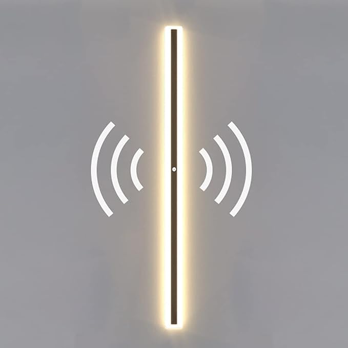 LED Motion Sensor Wall Light Indoor, Modern Minimalist Long Strip Wall Lamp LED Wall Lights for Living Room Bedroom Hallway Decorative,White Light,100cm LED 40W
