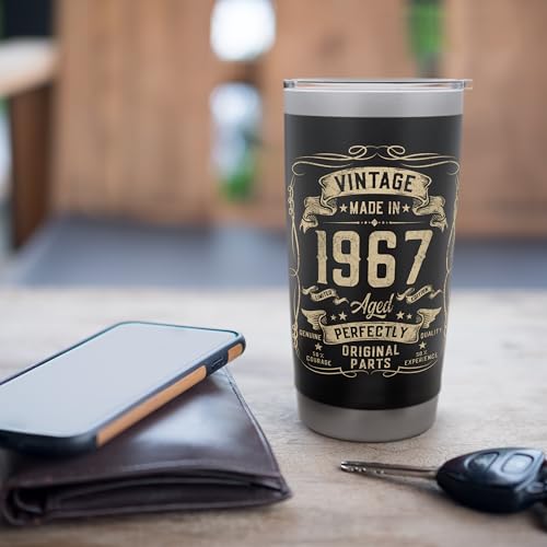 Vintage 1967 58yr 58th Birthday Gifts for Men 58 Years Old Stainless Steel Insulated Tumbler