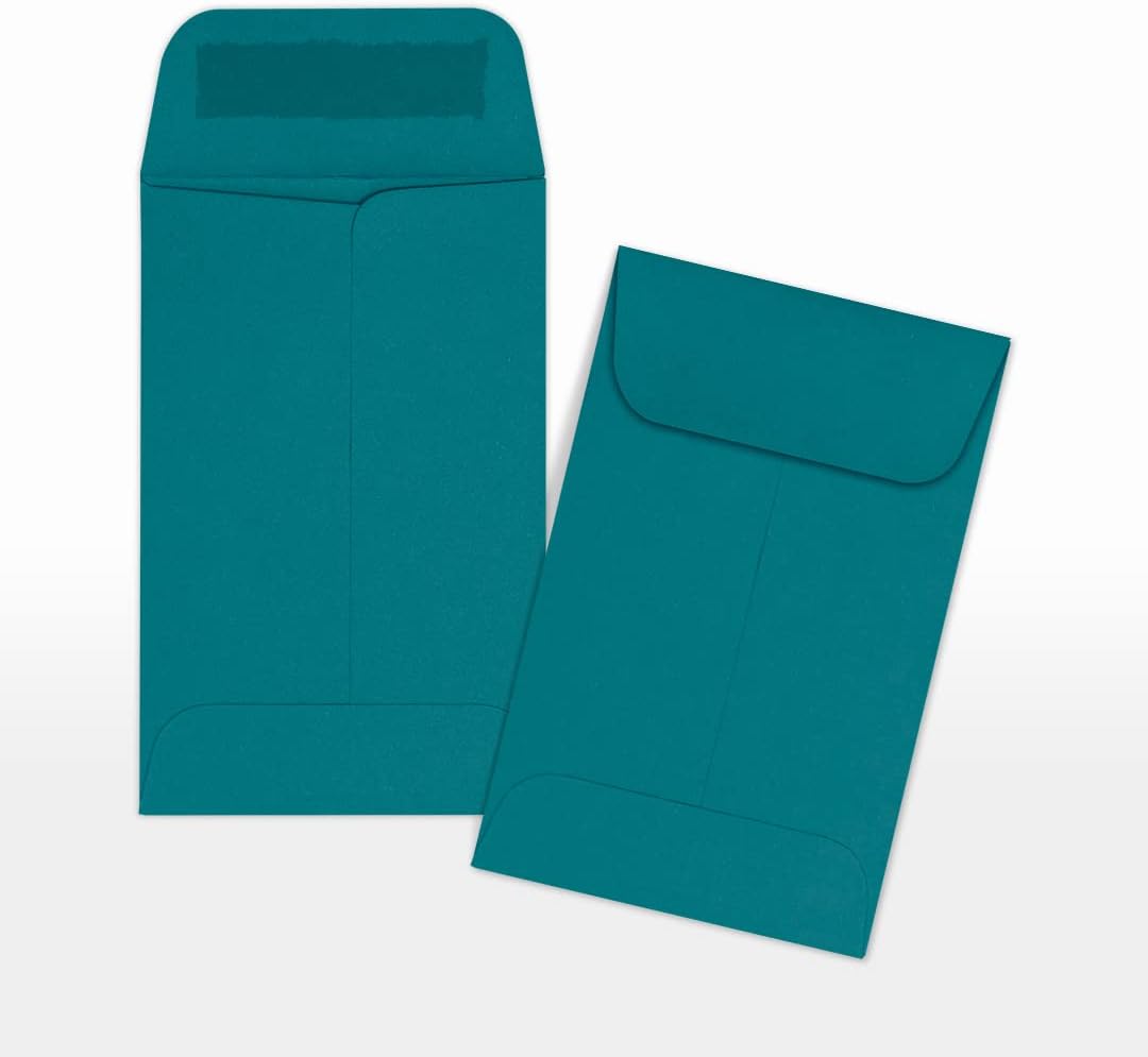 LUXPaper #1 Coin Envelopes | 2 1/4" x 3 1/2" | Teal | 80lb. Text | 250 Qty