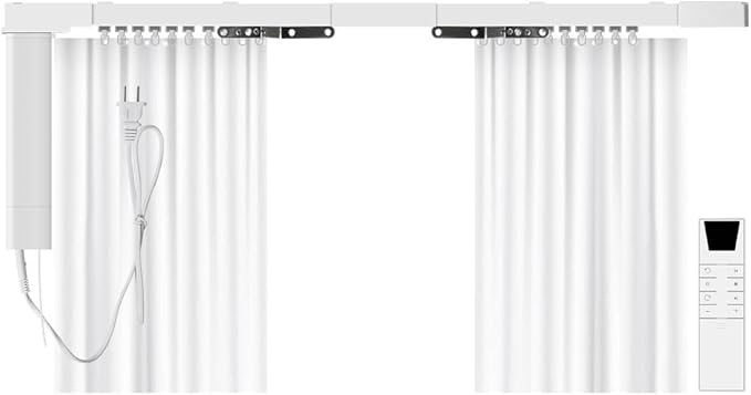 Motorized Curtain Rods with Remote | Matter-Certified WiFi Electric Curtains Compatible with Apple Home, Alexa, Google Assistant, SmartThings | Automatic Curtain Opener (6.1m (240.2inch))