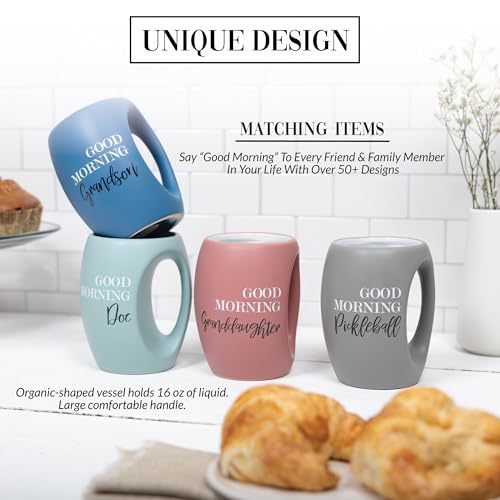 Pavilion Gift Company - Good Morning Granddaughter - 16 oz Pink Coffee Mug Tea Cup Gift From Grandma Grandpa Grandparents Birthday Long Distance Present