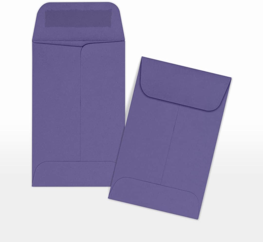 LUXPaper #1 Coin Envelopes | 2 1/4" x 3 1/2" | Wisteria Purple | 80lb. Text | 1,000 Qty
