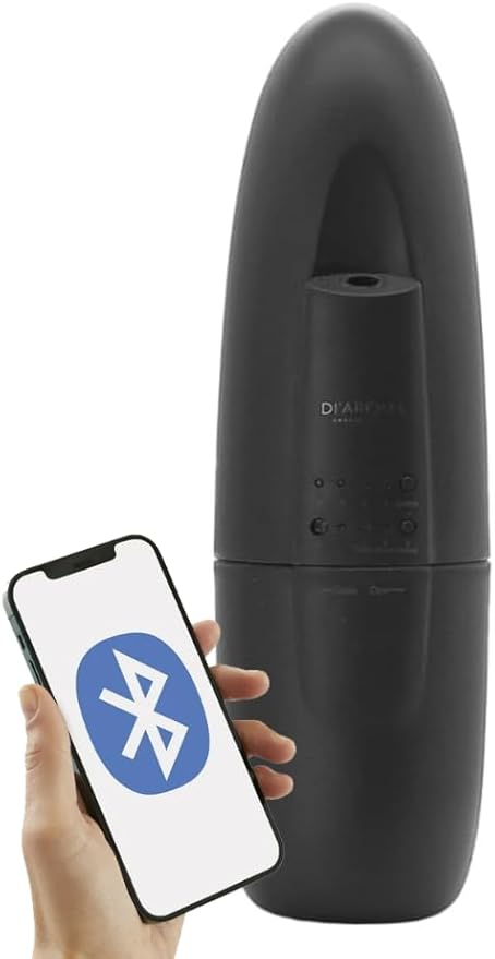 Di’Aroma Smart Plug-in Aroma Diffuser with Bluetooth App – Silent Waterless Scent System for Home & Office, Luxury Cold-Air Nebulizing Fragrance Machine, Covers Up to 500 Sq Ft (Black)
