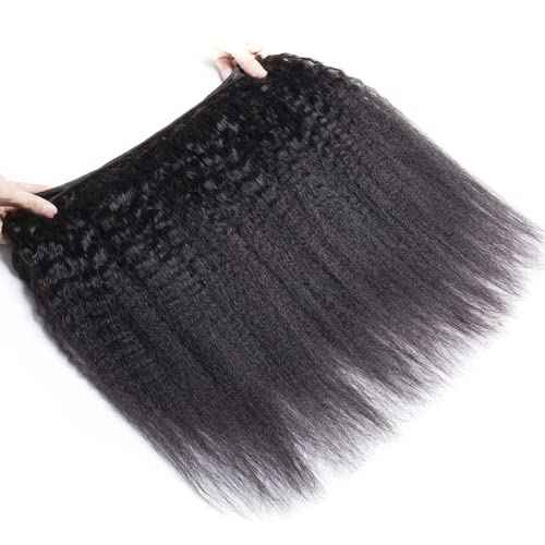 24 26 28 Inch Yaki Straight Bundles Human Hair Color #1B Bundles Human Hair Unprocessed Brazilian Virgin Hair 3 Bundles Natural Black Color Kinky Straight Bundles