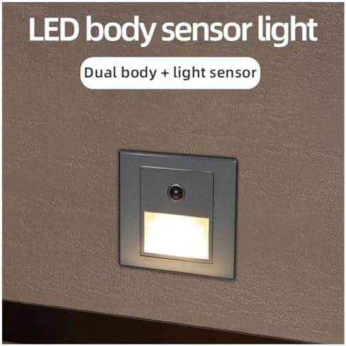 5Pcs 3W LED Motion Sensor Stair Lights, 3000K Warm White, Wall-Mounted Step Lamps, Silver Finish
