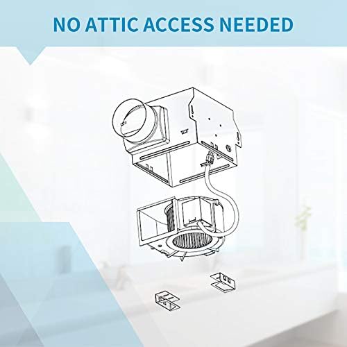Tech Drive Very-Quiet 80 CFM, 1.5 Sone No Attic access Needed Installation Bathroom Ventilation and Exhaust Fan