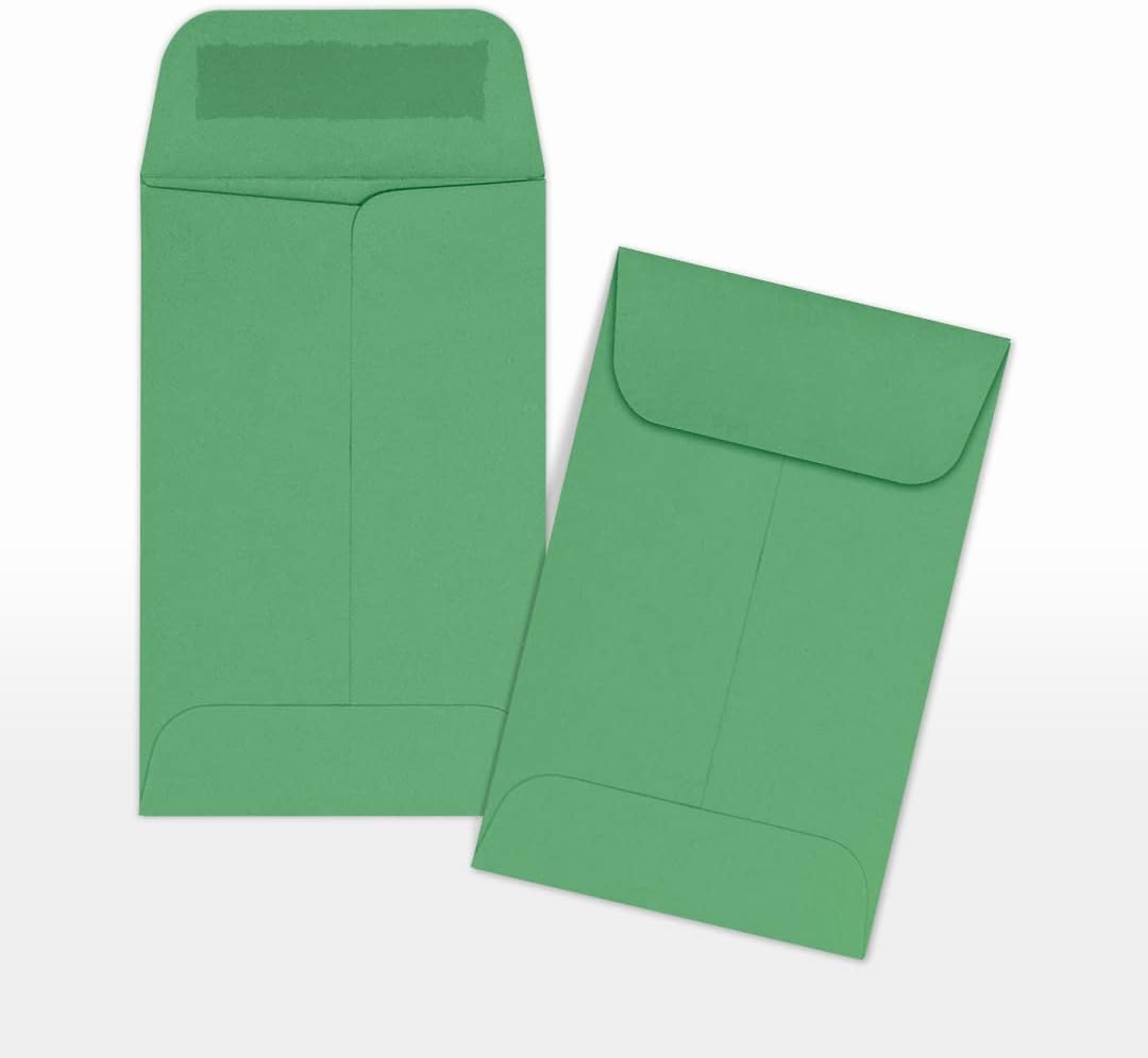 LUXPaper #1 Coin Envelopes | 2 1/4" x 3 1/2" | Holiday Green | 80lb. Text | 500 Qty