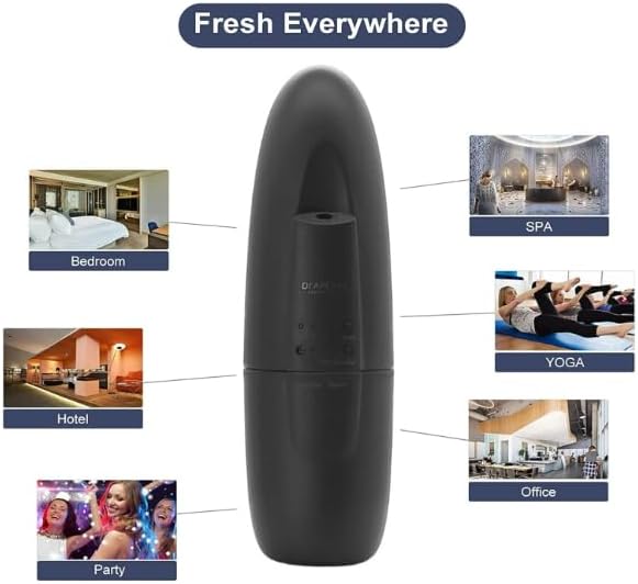 Di’Aroma Plug in Waterless Diffuser with Bluetooth App Control, Cold Air Nebulizing Scent Diffuser Machine, Air Freshener Diffuser for Home, Office & Spa, Up to 500 Sq Ft (2 Pack of Black)