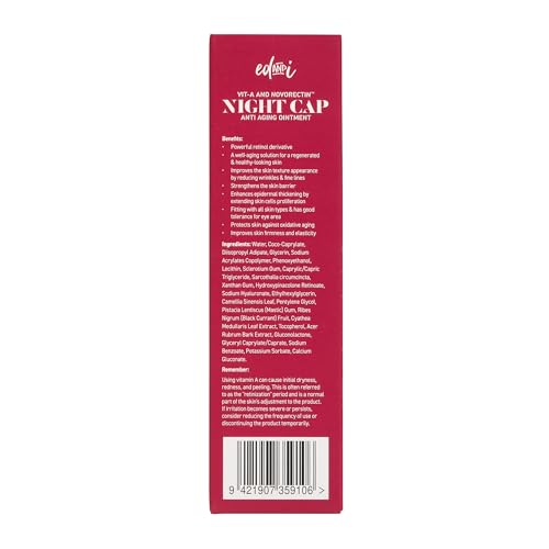 edandi NIGHT CAP Facial Night Cream with Vitamin A, and NovoRetin Anti Aging Ointment to Minimize Appearance of Wrinkles and Fine Lines, 1.69 oz