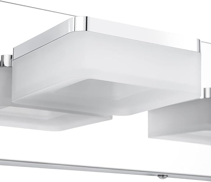 3 Colors Dimmable Bathroom Light Fixtures Over Mirror, LED Chrome Vanity Lights, Acrylic Stainless Steel 3 Light Bathroom Vanity Light, Adjustable 3000K/4000K/6000K, 360° Rotate